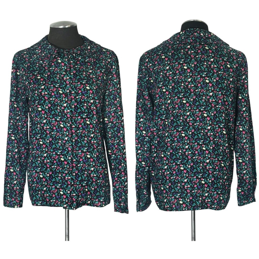David Peet – Vintage 80’s Floral Long Sleeve Collared Shirt - Large